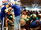 Revoltada, Mancha transforma aeroporto em praça de guerra e briga com elenco do Palmeiras