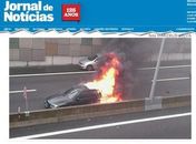 Carro de Liedson pega fogo em Portugal; jogador sai ileso