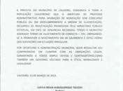 Prefeitura de Cajueiro emite nota sobre exoneração de servidores