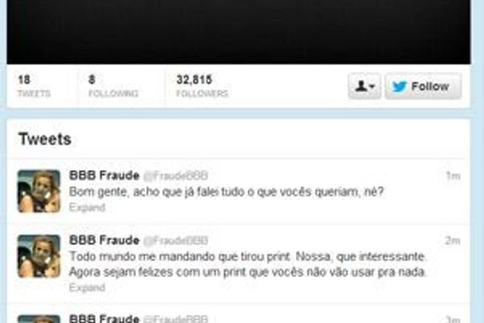 'BBB13': perfil do Twitter aponta Fernanda campeã, insinua fraude e chega aos TTs