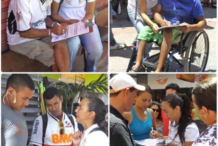 Heloisa Helena faz caminhada para colher assinatura partido de Marina Silva