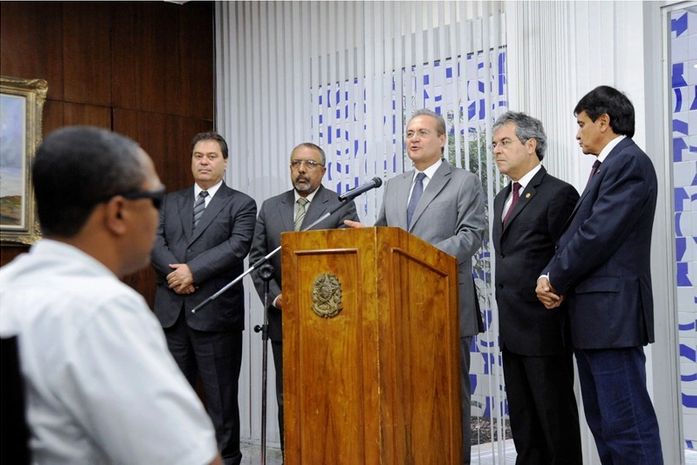 Presidente do Senado, Renan Calheiros (PMDB-AL), anuncia plano de acessibilidade da Casa