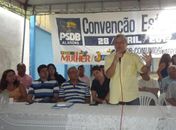 Tucano Teotonio falando na convenção do PSDB