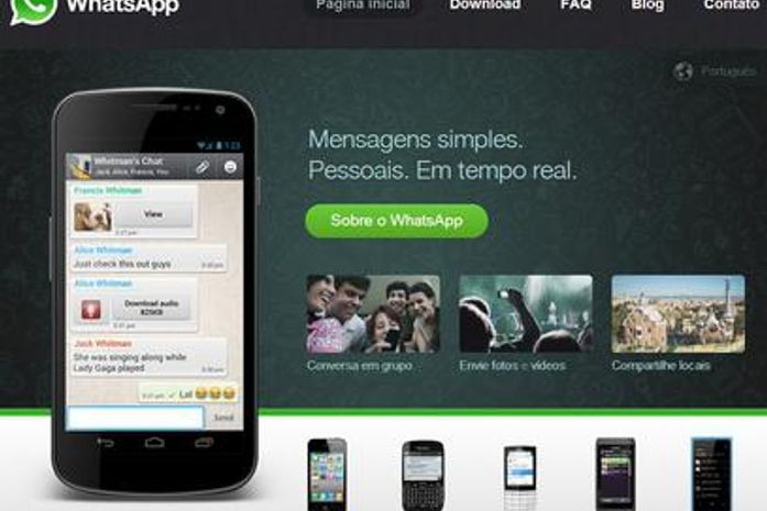 Aplicativo WhatsApp manda mensagens de texto via internet