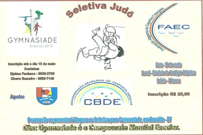 Seletiva entre atletas de judô para representar Alagoas em Brasilia