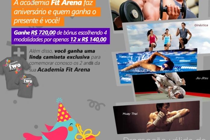 Academia Fit Arena Completa Dois Anos