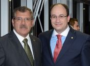 Presidente Thiago Bomfim ao lado do ministro Humberto Martins