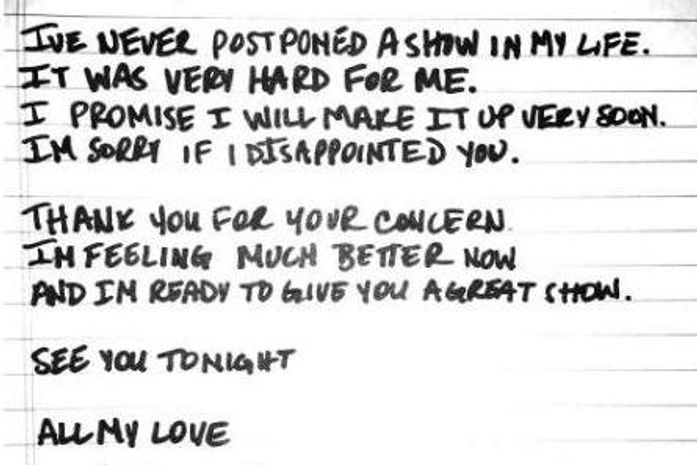 Beyoncé se desculpa com os fãs da Bélgica por meio de um recado no Facebook