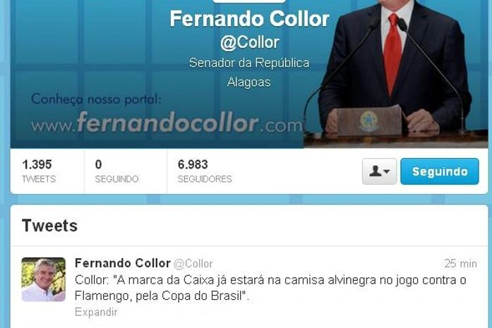 Collor anuncia no Twitter patrocínio para o ASA