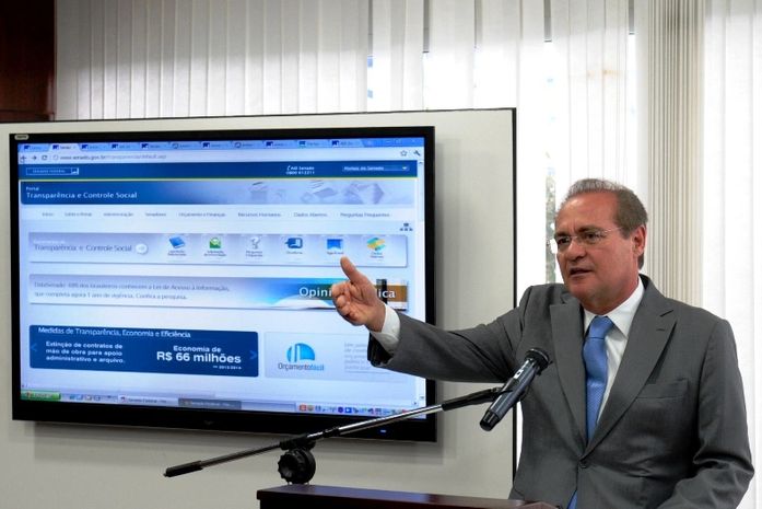 Renan fez ontem o lançamento do novo porta da transparência do Senado