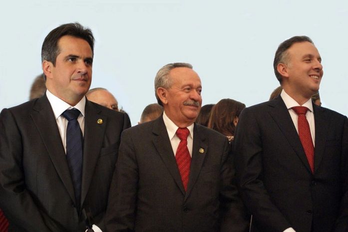 Presidente nacional do PP, senador Ciro Nogueira, senador Benedito de Lira e o ministro da Cidade, Aguinaldo Ribeiro