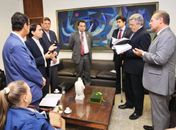 Renan quando levou Rui e o secretário João Marcelo ao ministro da Saúde Padilha