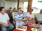 Empresário Elias, governador Teo, ministro Fernando Bezerra e o secretário Marco Fireman na Barra de São Miguel