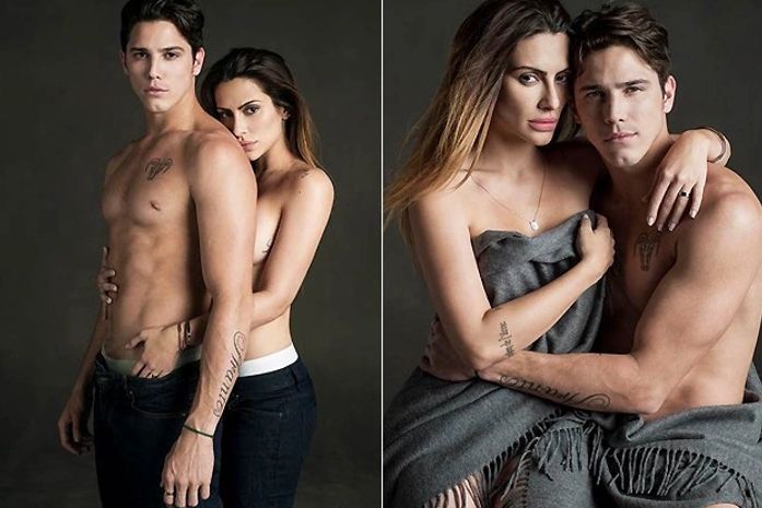 Cleo e Rômulo posam juntinhos só de cobertor e falam de fantasias sexuais