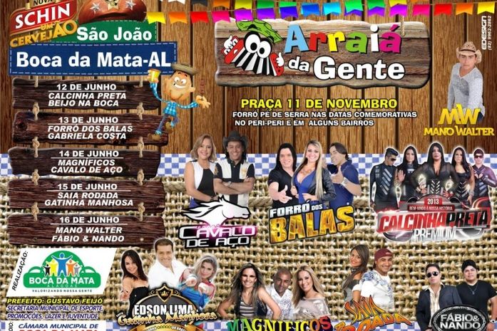 Prefeitura de Boca da Mata divulga o "Arraiá da Gente"
