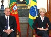 Renan com a presidente da Assembleia da República de Portugal, Maria da Assunção