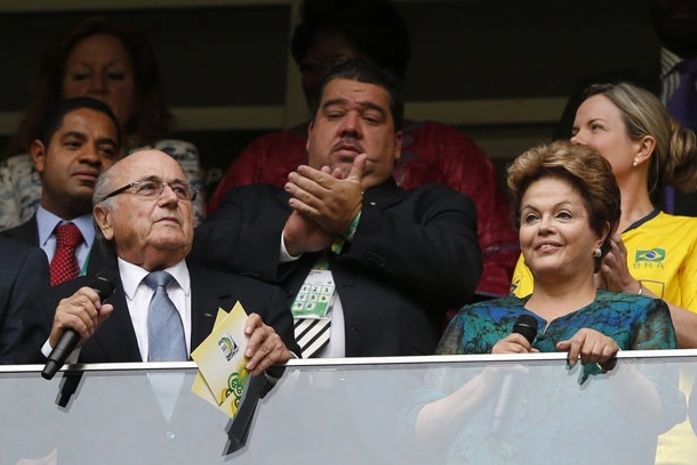 Gustavo Feijó na abertura da Copa das Confederações 