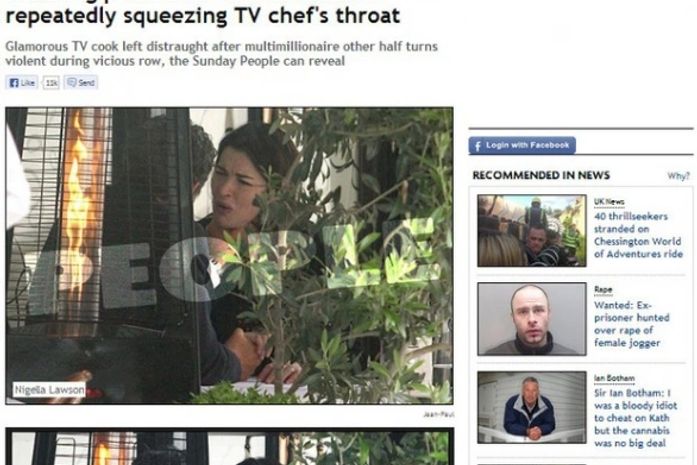 Fãs deixam mensagem de solidariedade a Nigella após agressão do marido