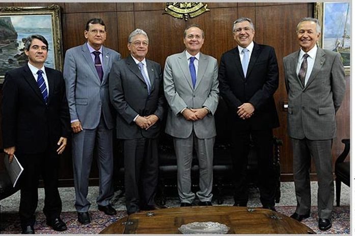 Renan com Téo, Padilha, Villas Boas, Wanderley e Domício Silva em Brasília