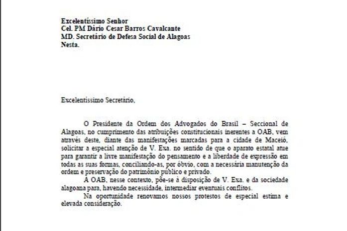 OAB quer garantir a livre manifestação e a liberdade de expressão