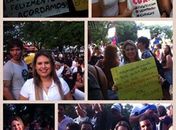 Melina Freitas na manifestação 