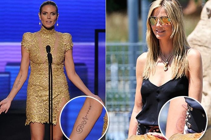 Heidi Klum está apagando tatuagem que fez para ex-marido, diz revista