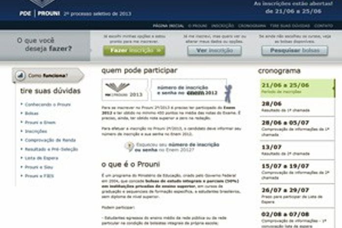 MEC prorroga inscrições do Prouni até quinta-feira (27)