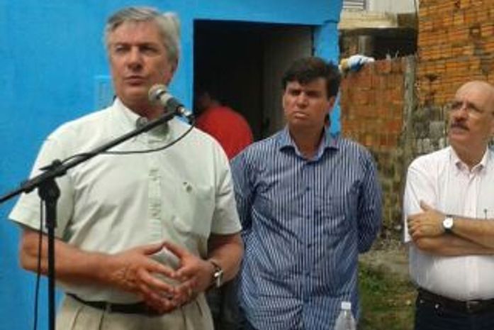 Collor, prefeito Marcius Beltrão e o vice Ronaldo Lopes