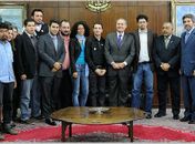 Renan se reuniu com jovens no gabinete da presidência do Senado
