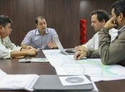 Reunião com o secretário da Infraestrutura, Marco Fireman, no final desta tarde, com o diretor da construtora Sanco, Marcelo Saldanha