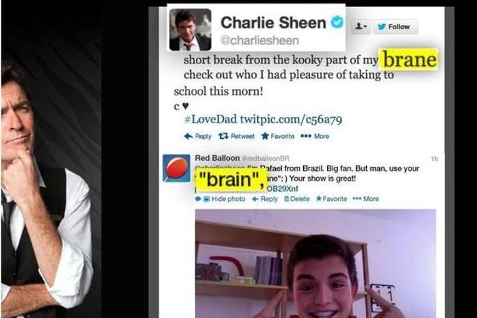 Criança brasileira chama atenção ao corrigir Charlie Sheen no Twitter