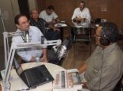 Luciano Barbosa dando entrevista ao âncora Edvaldo Silva