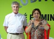 Collor ao lado de Célia criando estrutura no PTB em Arapiraca