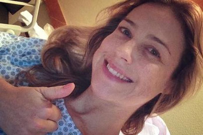 A atriz publicou uma foto no hospital