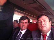 Marcius Beltrão e Cristiano Matheus no aviao da FAB com Dilma