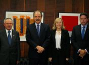 Senador Benedito, Ministro Mercadante, secretaria Josicleide e deputado Arthur Lira