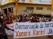 Indios Xukurus Kariri protestam em Palmeira dos Indios demarcação de terra.