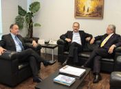 Secretário Marcos Ferreira, Ministro Aldo Rebelo e governador tucano Téo.