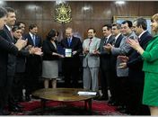 Renan recebe proposta orçamentária da ministra Miriam Belchior