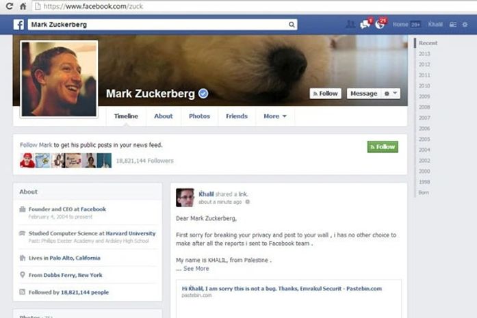 'Protegi a privacidade dos usuários', diz invasor do perfil de Zuckerberg