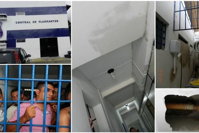 Inaugurada há dois meses, Central de Flagrantes apresenta superlotação e insalubridade