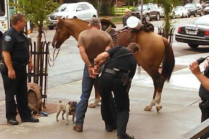 Homem é preso nos EUA ao ser flagrado andando bêbado a cavalo