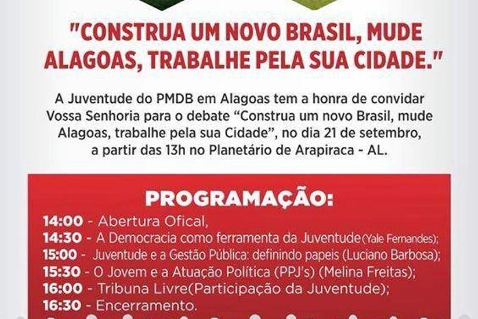 Juventude do PMDB promove encontro estadual em Arapiraca