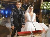 Moranguinho abusa do brilho em visual de noiva para casamento com Naldo; veja 