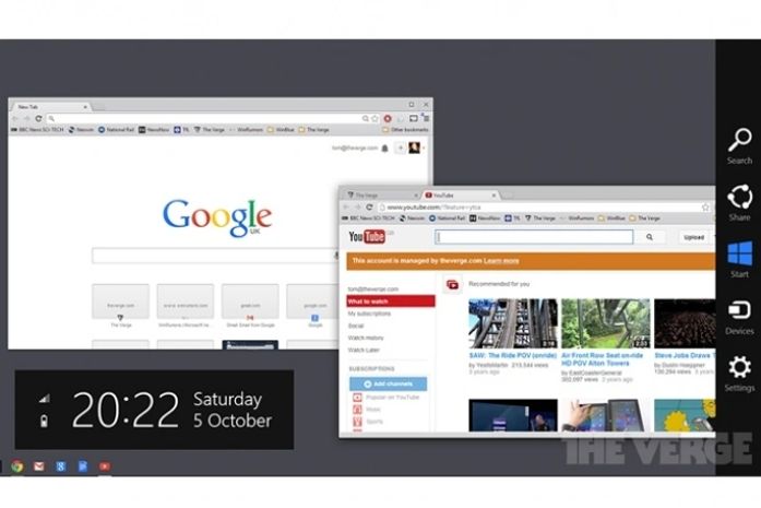 Google 'testa' versão do Chrome OS para Windows 8