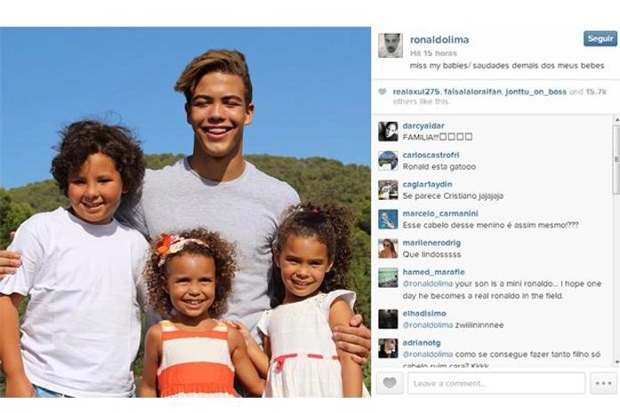 "Assustado", Ronaldo rebate internautas após críticas por foto de filhos