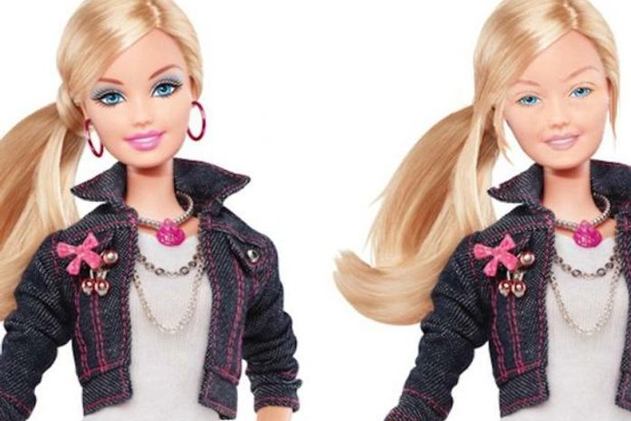 Imagem mostra como seria a boneca Barbie sem maquiagem