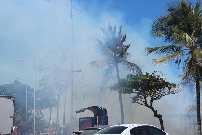 Incêndio em barraca na orla