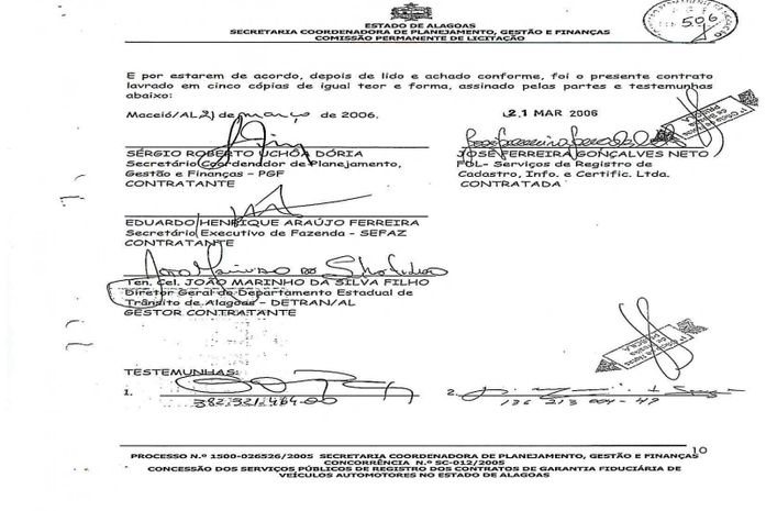 Contrato foi assinado na época da gestão de João Marinho