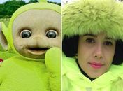 Em Londres, Paula Fernandes usa casaco verde limão e é comparada a teletubbie